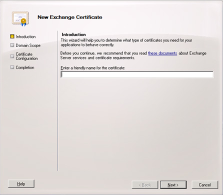 New Exchange Certificate